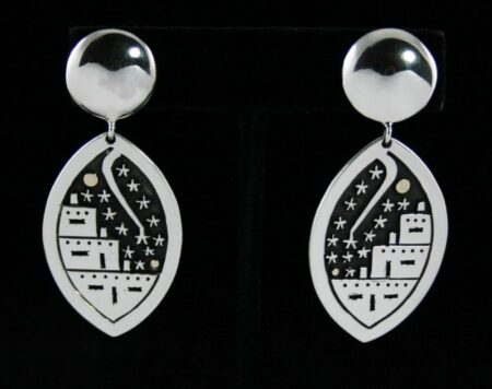 Joseph Coriz Starry Night Over The Pueblo Dangle Earrings