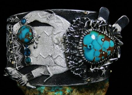 Philander Begay Brannon Spiderweb Turquoise Yeibechai Bracelet
