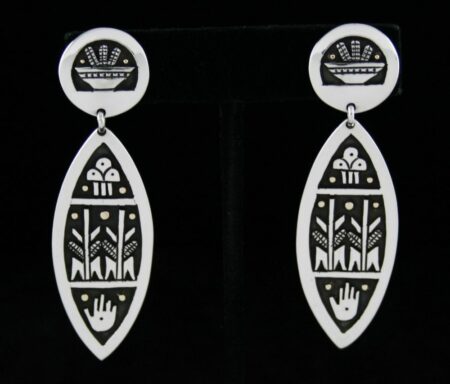 Joseph Coriz Pueblo Prosperity Overlay Dangle Earrings
