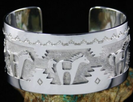 Dina Huntinghorse Sterling Silver Overlay Bracelet