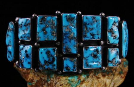 Vintage Vivian Barbone Morenci Turquoise Cluster Bracelet