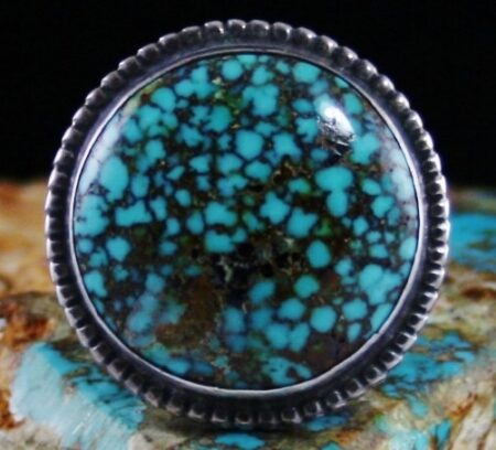 Vintage Elaine Sam Turquoise Mountain Spiderweb Ring