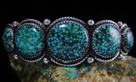 Vintage Elaine Sam Turquoise Mountain Spiderweb Bracelet