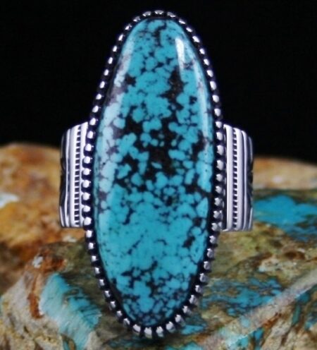 Ned Nez Godber Burnham Spiderweb Turquoise Ring