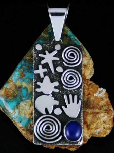 Alex Sanchez Lapis Petroglyph Pendant