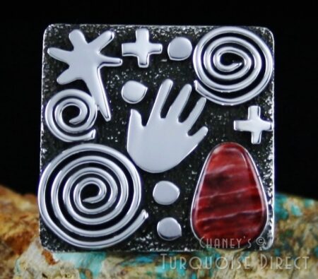 Alex Sanchez Spiny Oyster Petroglyph Design Ring
