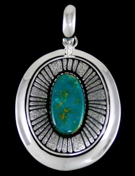 Alfred Joe Blue Gem Turquoise Shadowbox Design Pendant