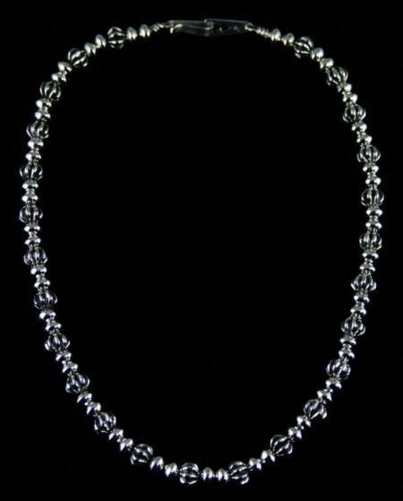 Alfred Joe Sterling Silver Fluted and Round Bead Necklace