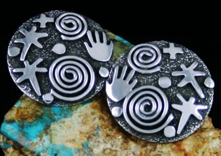 Alex Sanchez Petroglyph Design Earrings