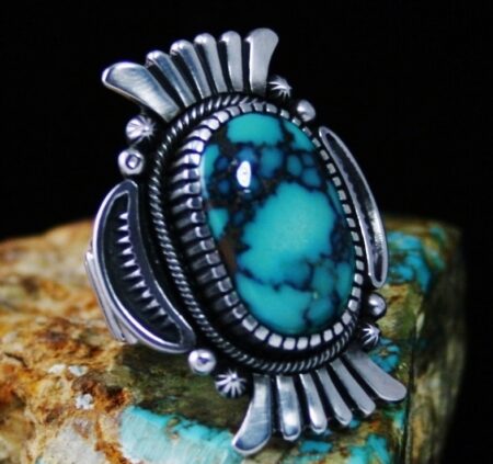 Thomas Jim Candelaria Blue Turquoise Ring