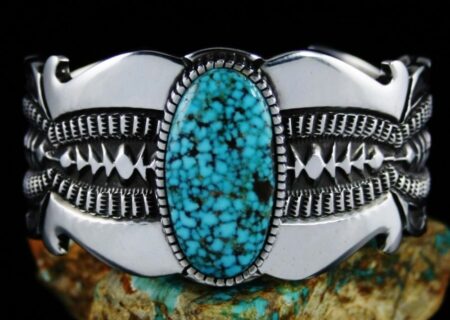 Terry Martinez Turquoise Mountain Spiderweb Bracelet