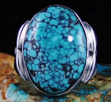 Orville Tsinnie Carico Lake Spiderweb Turquoise Ring
