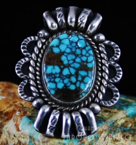 Vintage Spiderweb Turquoise Ring