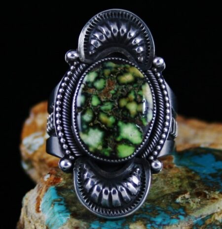 Sammie Kescoli Begay Damele Spiderweb Turquoise Ingot Ring