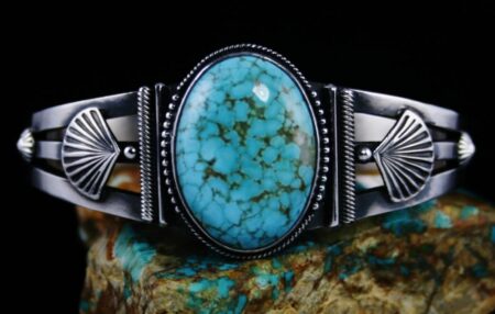 Steve Arviso Number Eight Spiderweb Turquoise Bracelet