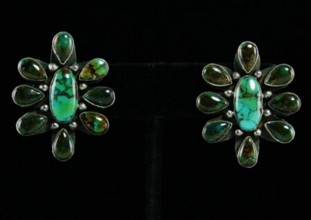 Vintage Royston Turquoise Cluster Earrings