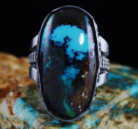 Sammie Kescoli Begay Bisbee Turquoise Ingot Ring