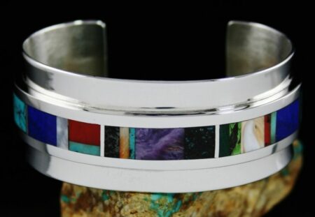 Vernon Begaye Multi-Color Channel Inlay Bracelet
