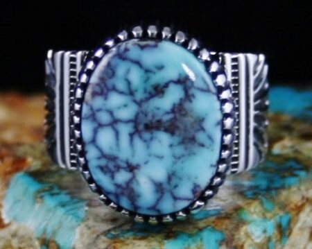 Ned Nez Dry Creek Spiderweb Turquoise Ring
