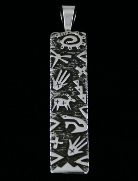 Kee Yazzie Anasazi Petroglyph Design Double Sided Overlay Pendant