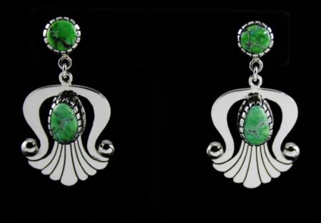 Alton Bedonie Carico Lake Turquoise Dangle Earrings