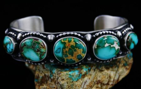 Herman Smith Royston Turquoise Double Sided Row Bracelet