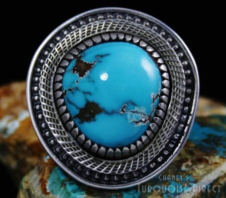 Calvin Martinez Brannon Blue Turquoise Ingot Ring