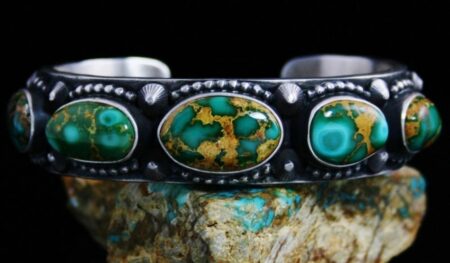 Herman Smith Royston Turquoise Double Sided Row Bracelet