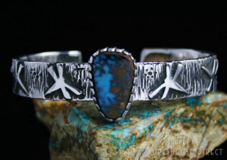 Kee Yazzie Candelaria Turquoise Double Sided Dragonfly Design Bracelet