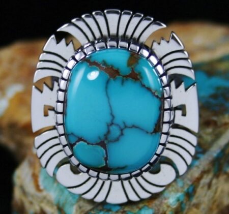 Alton Bedonie Brannon Blue Turquoise Ring