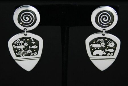Joseph Coriz Gathering of Clans Overlay Dangle Earrings