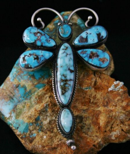 Calvin Martinez Valley Blue Turquoise Dragonfly Pin/Pendant