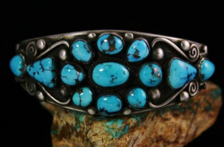 Calvin Martinez Candelaria Turquoise Ingot Cluster Bracelet