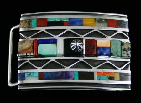 Vernon Begaye Channel Inlay Belt Buckle