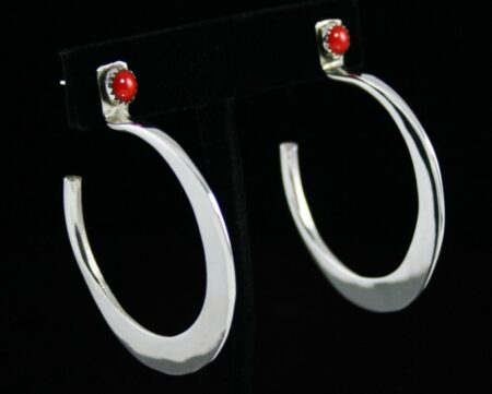 Edison Cummings Mediterranean Coral Hoop Earrings
