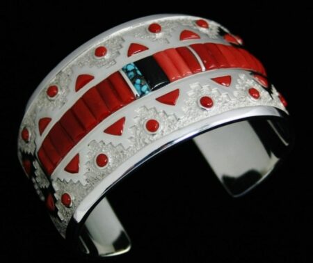 Michael Perry Mediterranean Oxblood Coral Inlay Bracelet
