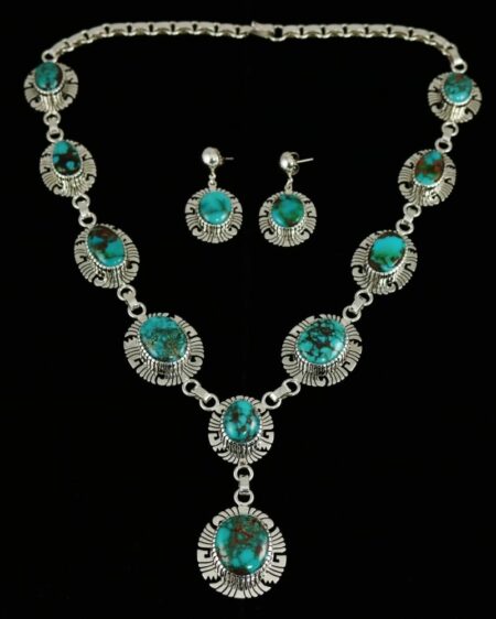 Alton Bedonie Sierra Nevada Turquoise Necklace and Earring Set