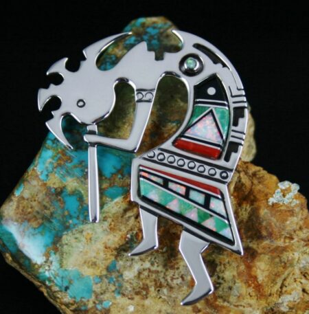 Gilbert Nelson Colorful Inlay Kokopeli Pin