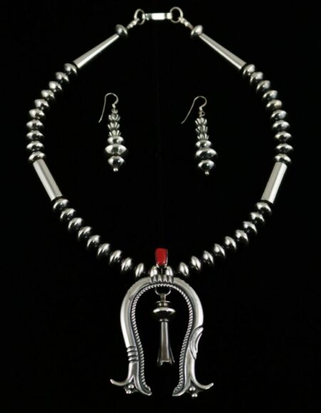 Jack Tom Mediterranean Coral Squash Blossom Necklace