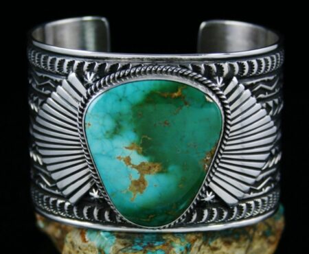 Sunshine Reeves Royston Turquoise Navajo Rug Pattern Design Bracelet