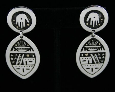 Joseph Coriz Pueblo Prosperity Overlay Dangle Earrings