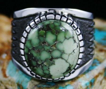 Alton Bedonie Damele Spiderweb Turquoise Ring