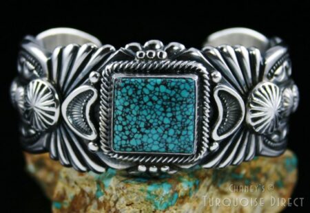 Harry H. Begay Hubei Spiderweb Turquoise Ingot Bracelet