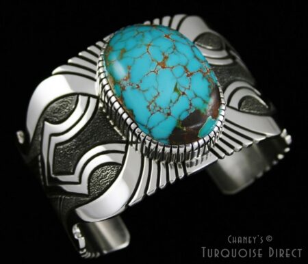 Alton Bedonie Brannon Blue Spiderweb Turquoise Bracelet