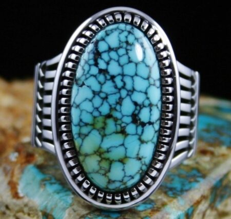 Jennifer Curtis Blue Moon Spiderweb Turquoise Ring