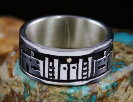 Joseph Coriz Pueblo Scene Overlay Ring