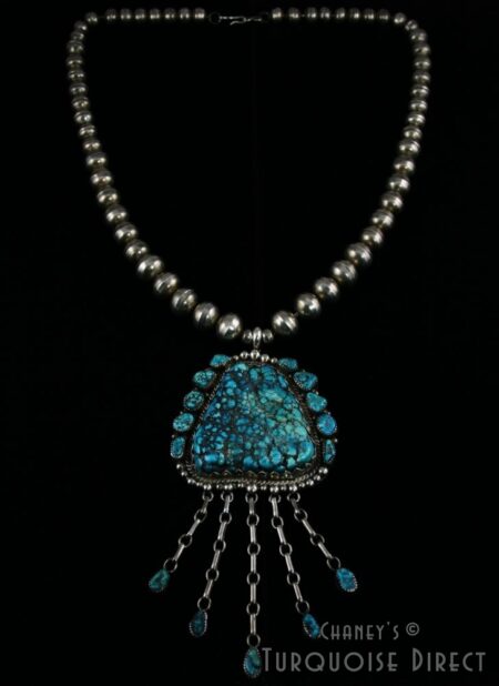 Vintage Orville Tsinnie Seafoam Kingman Turquoise Necklace