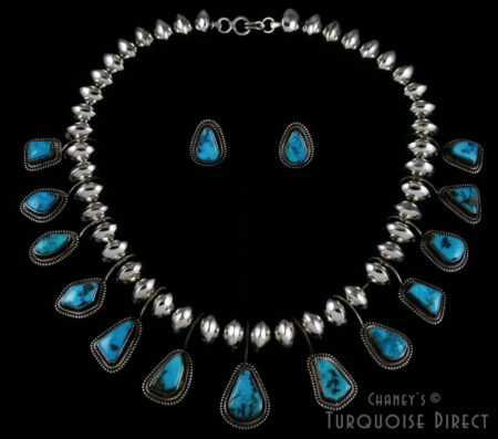 Terry Martinez Candelaria Turquoise Necklace and Earrings
