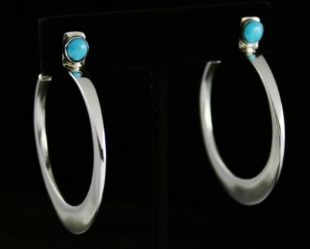 Edison Cummings Sleeping Beauty Turquoise Hoop Earrings