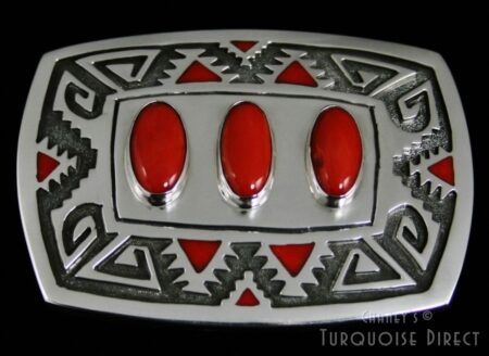 Michael Perry Mediterranean Oxblood Coral Belt Buckle